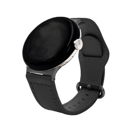 Olixar Genuine Leather Black Band - For Google Pixel Watch 2